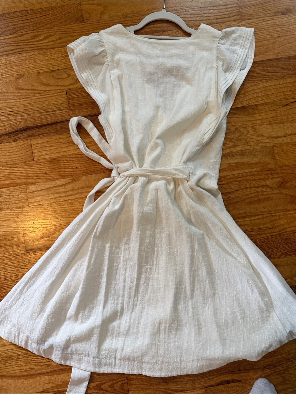 Madewell White Midi Dress with Flutter Sleeves - Picture 3 of 4